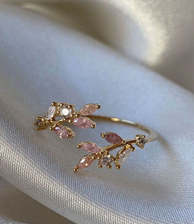 Pink Leaf Ring