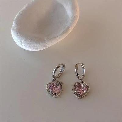 Pink Sparking Star Earrings