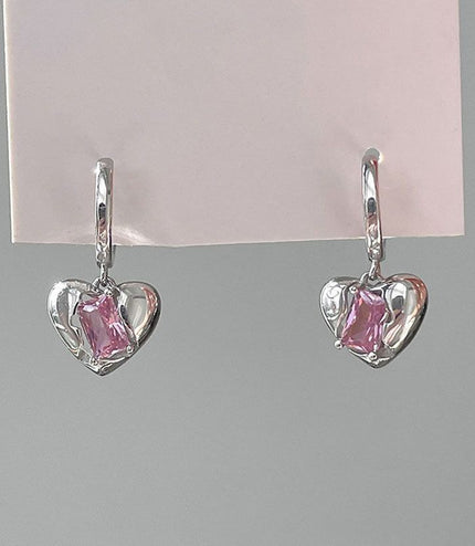 Metallic Pink Gemstone Earrings