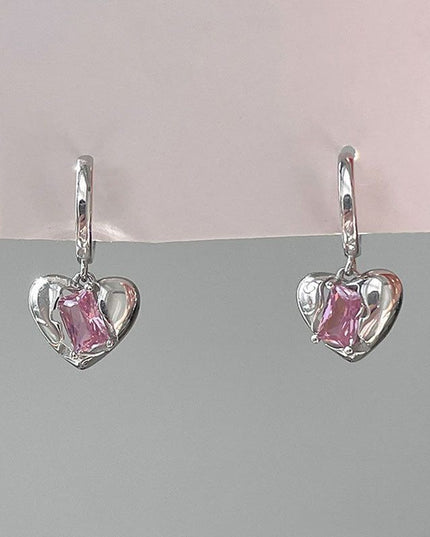 Metallic Pink Gemstone Earrings