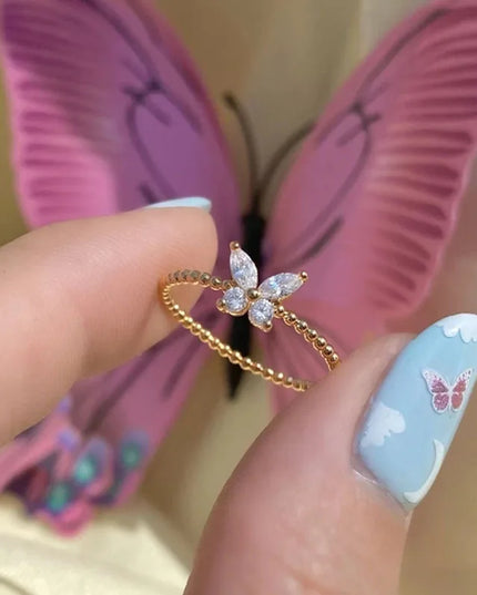 Crystal Butterfly Ring