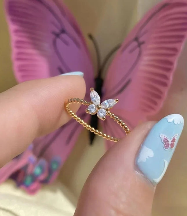 Crystal Butterfly Ring