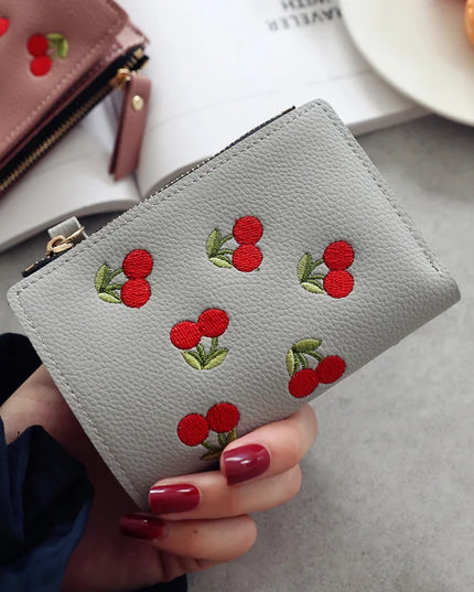 Cherry Embroidery Wallet