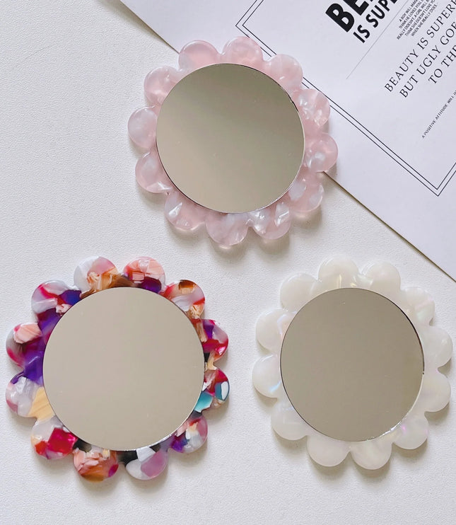 Flower Shaped Pocket Mirror