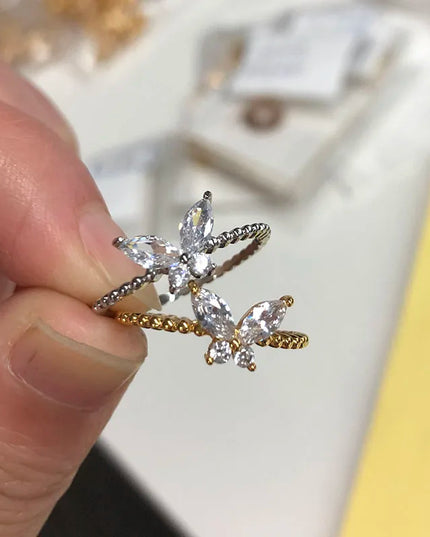 Crystal Butterfly Ring