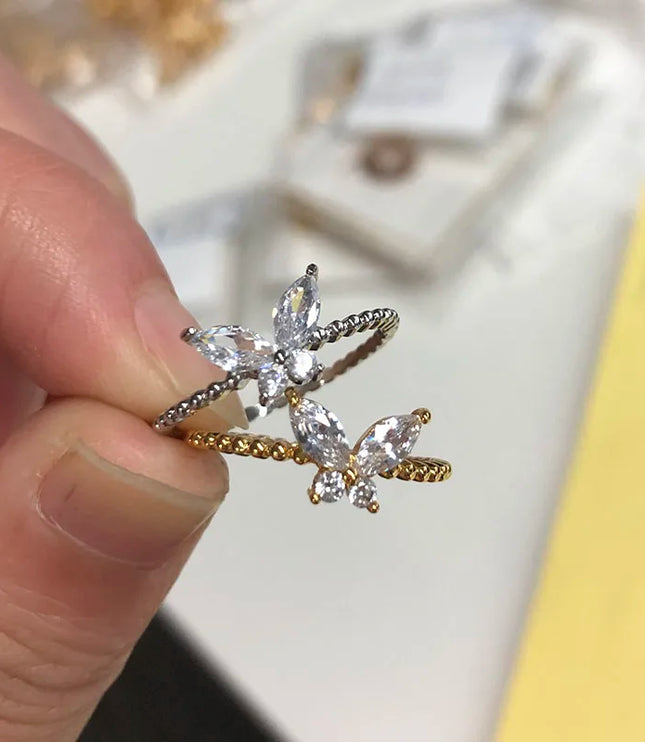 Crystal Butterfly Ring