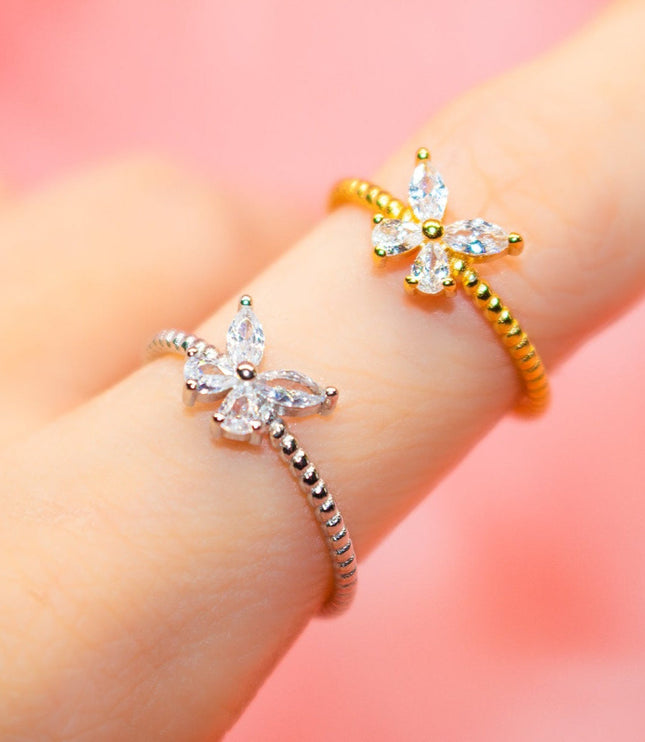Crystal Butterfly Ring