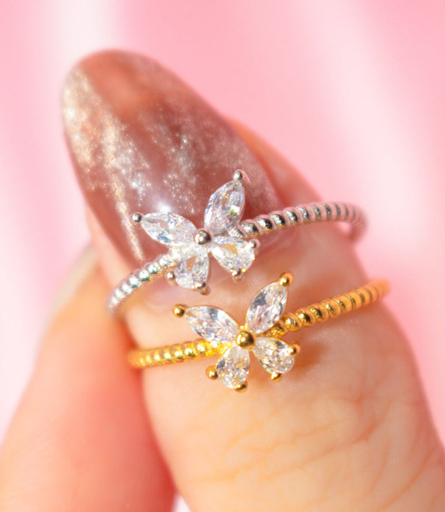 Crystal Butterfly Ring