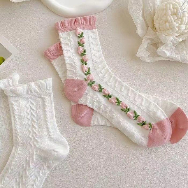 5Pairs Lolita Ruffled Socks