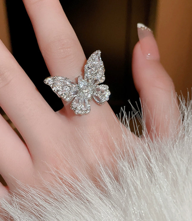 Crystal Butterfly Ring