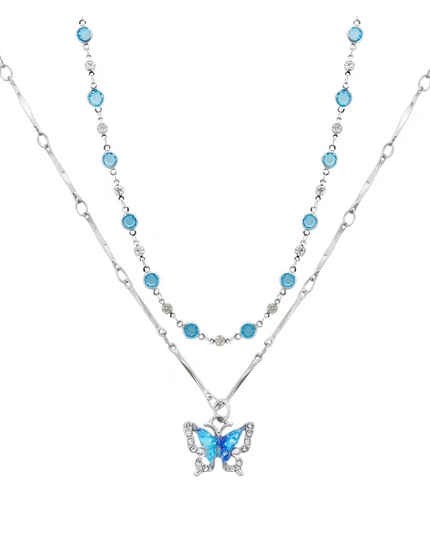 Blue Butterfly Necklace