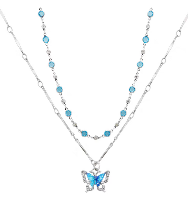 Blue Butterfly Necklace