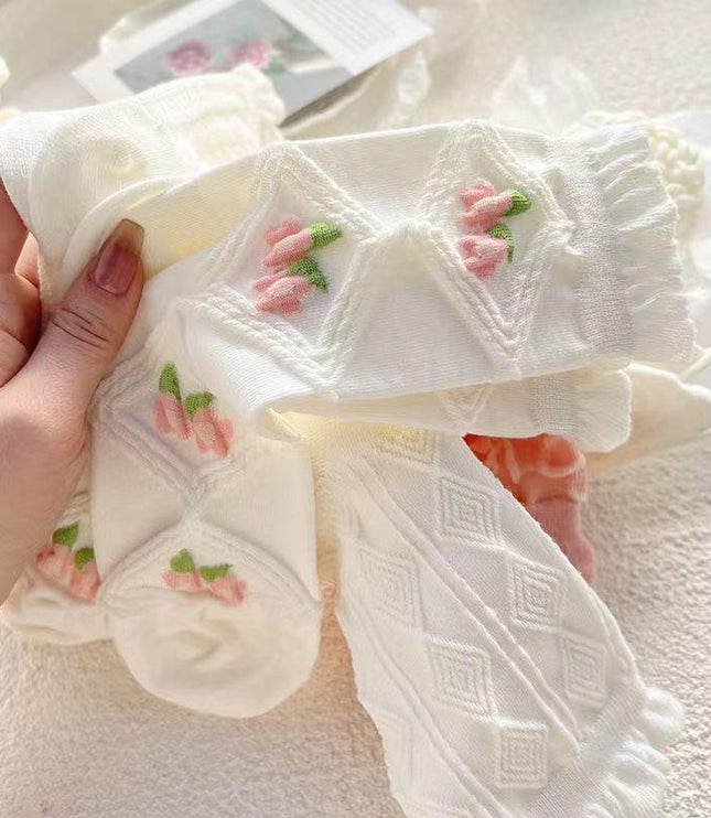 5Pairs Lolita Ruffled Socks