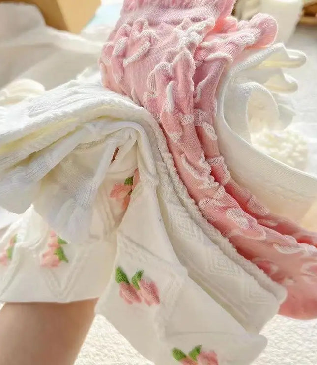 5Pairs Lolita Ruffled Socks