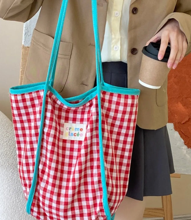 Colorful Plaid Tote