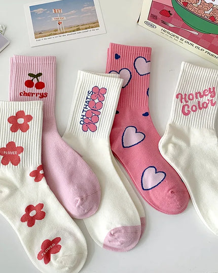 5Pairs Pink Dream Socks