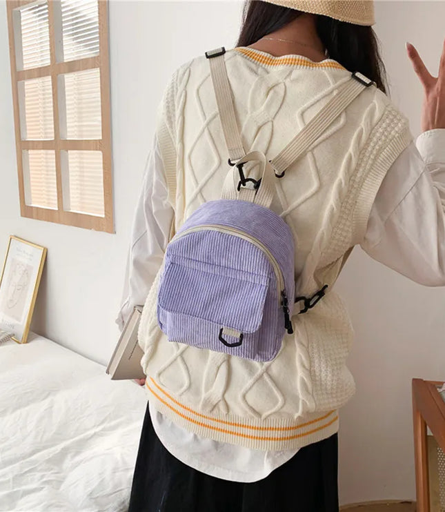 Mini Corduroy Backpack