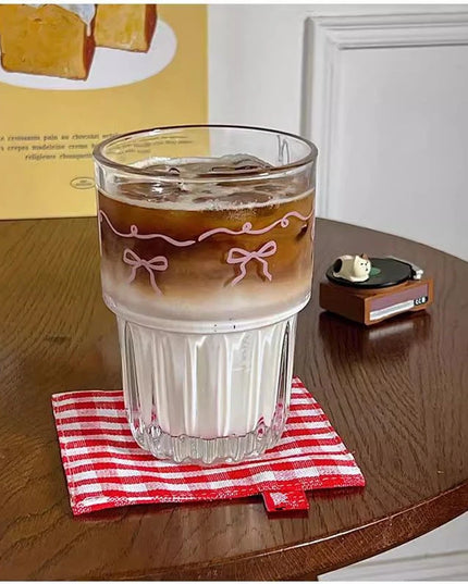 Pink Bow Glass Cup