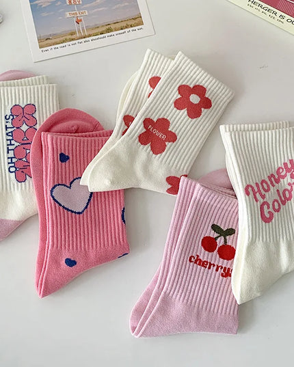 5Pairs Pink Dream Socks