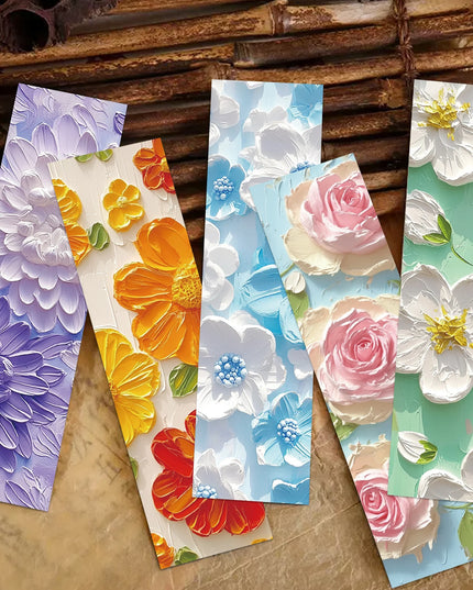 30Pcs Flower Painting Bookmark