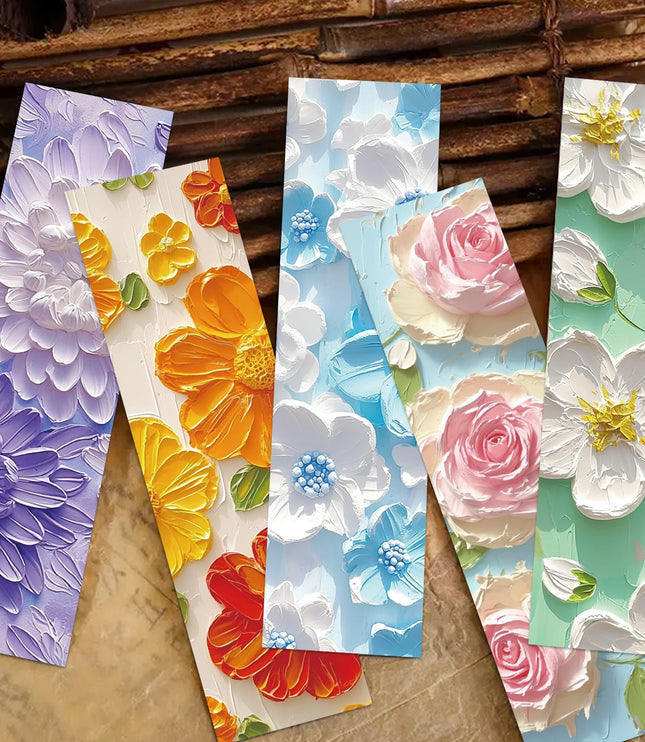 30Pcs Flower Painting Bookmark