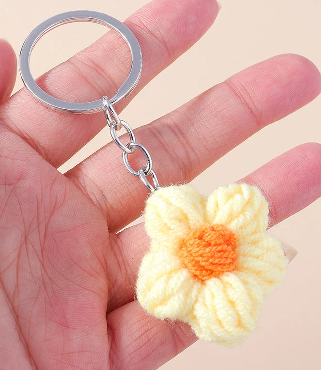 Crocheted Flower Bag Charm