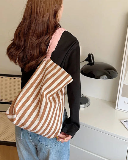 Striped Shoulder Bag Tote