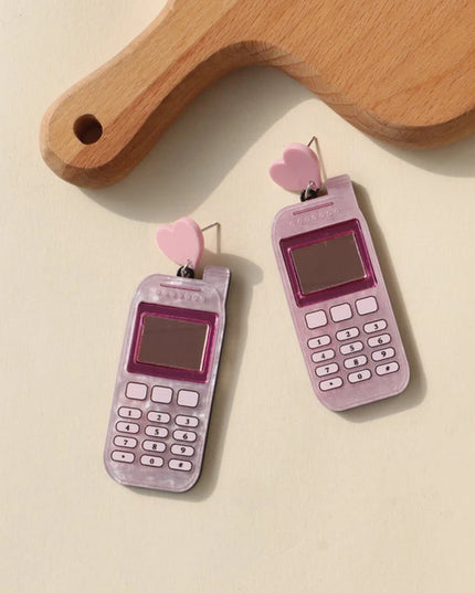 Pink Phone Earrings