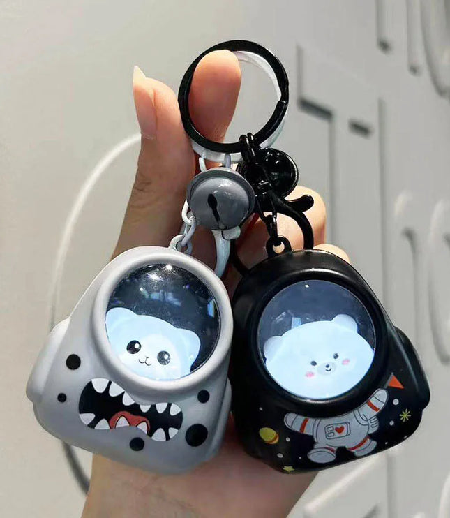 Bear Astronaut Lamp Keychain