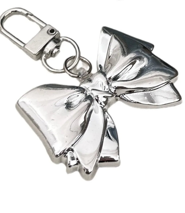 Silver Bow Bag Charm