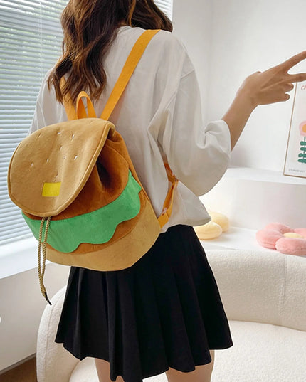 Hamburger Plush Backpack