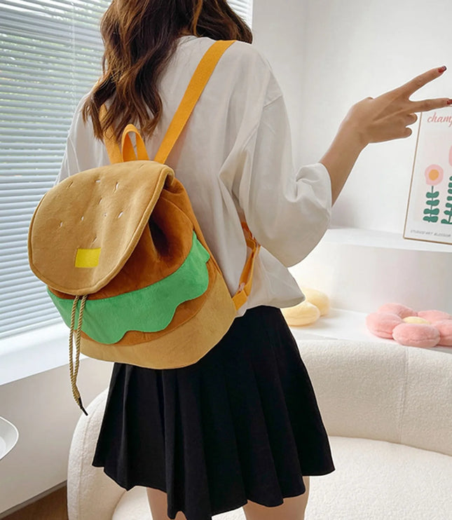 Hamburger Plush Backpack