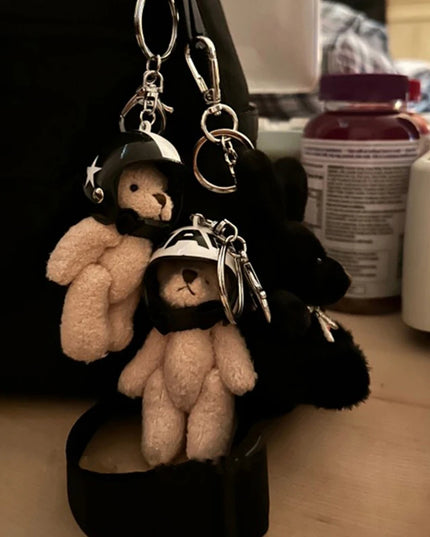 Helmet Bear Keychain