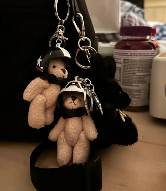 Helmet Bear Keychain