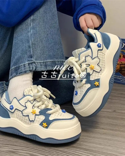 Blue Daisy Sneakers