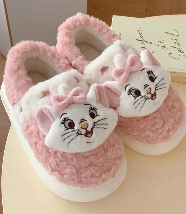 Mary Cat Plush Slippers