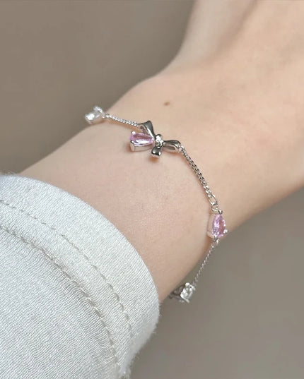 Pink Diamond Bow Bracelet