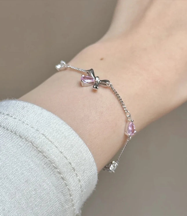 Pink Diamond Bow Bracelet