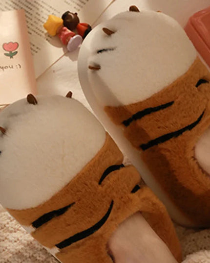 Tiger Paw Plush Slippers