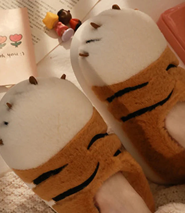 Tiger Paw Plush Slippers