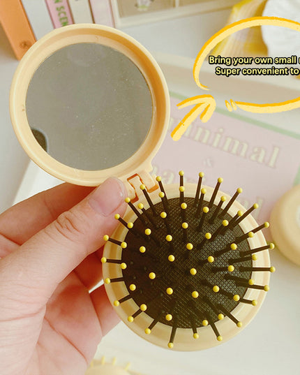 Mini Yellow Pocket Mirror & Comb