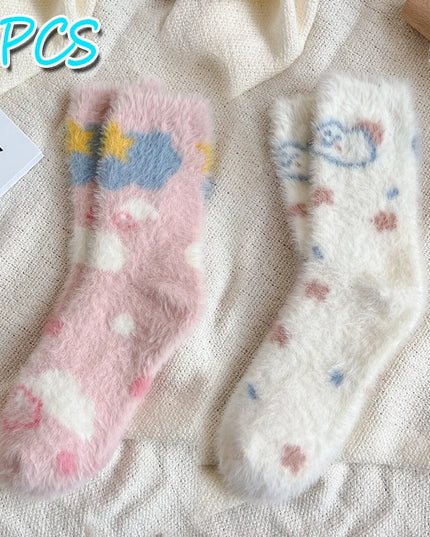 3Pairs Cute Fluffy Socks