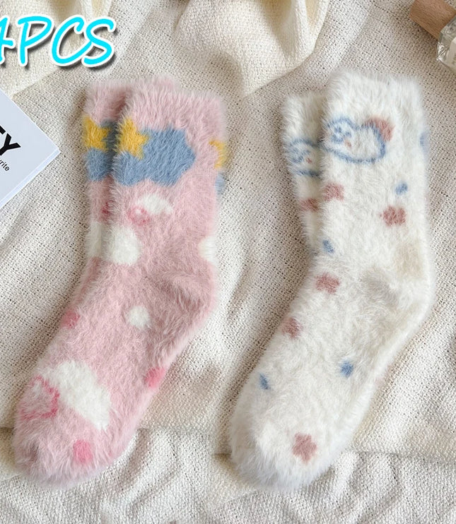 3Pairs Cute Fluffy Socks