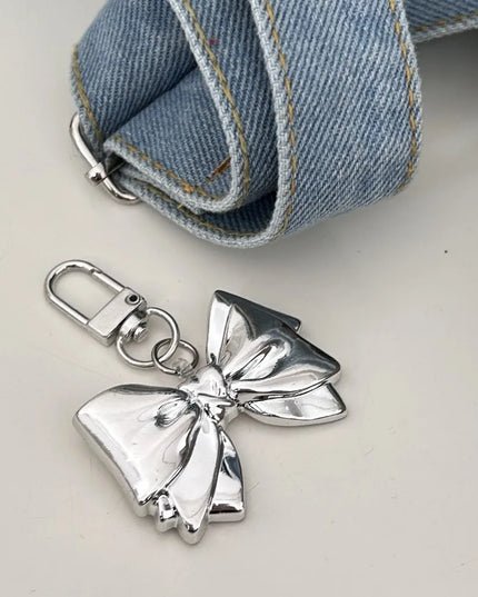 Silver Bow Bag Charm