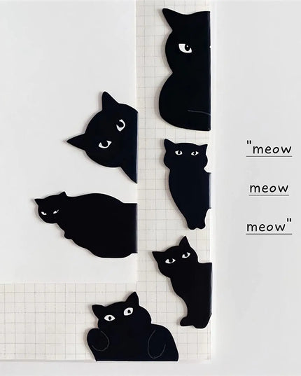 6Pcs Black Cat Bookmark