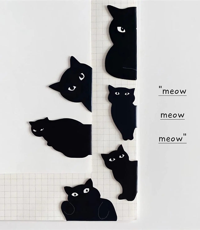 6Pcs Black Cat Bookmark