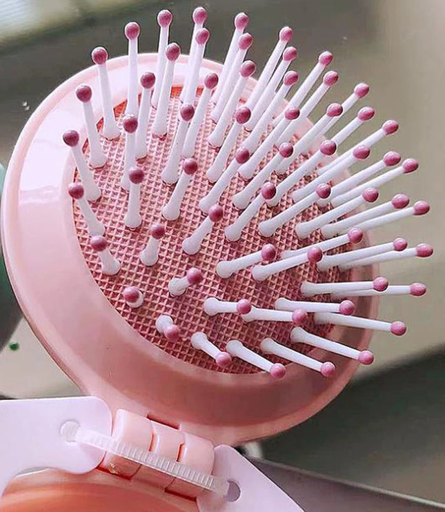 Round Comb With Pocket Mirror