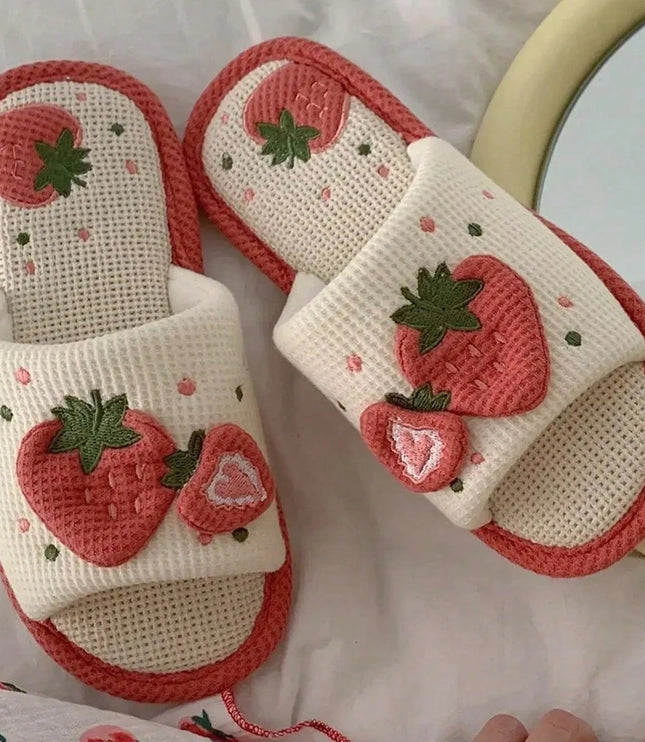 Strawberry Home Slippers