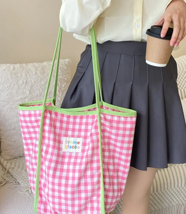 Colorful Plaid Tote