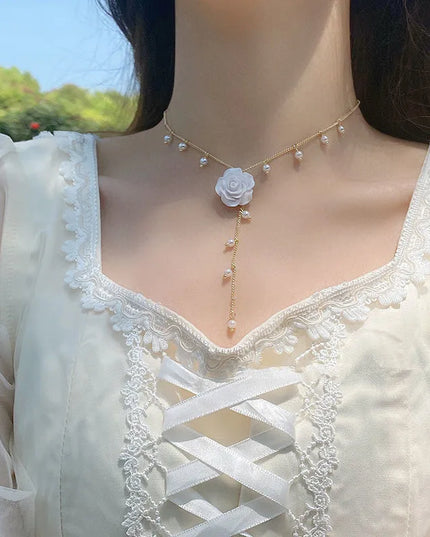 Pearl Camellia Necklace